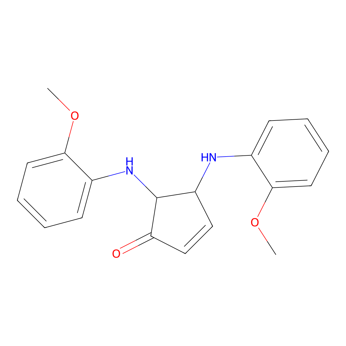 4,5-Bis(2-methoxyanilino)cyclopent-2-en-1-one molecular structure, CAS 70474-12-3