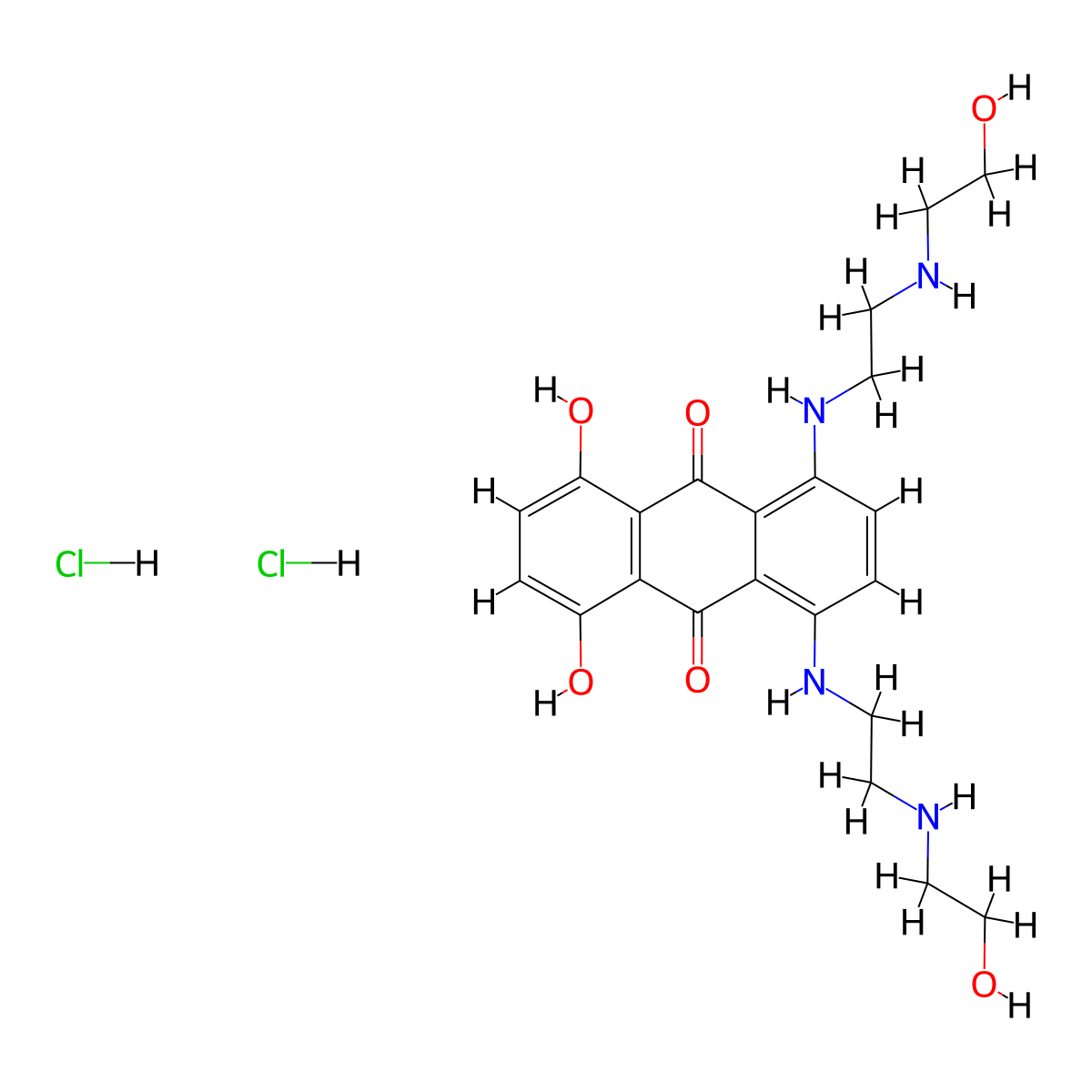 Mitoxantrone Hydrochloride molecular structure, CAS 70476-82-3