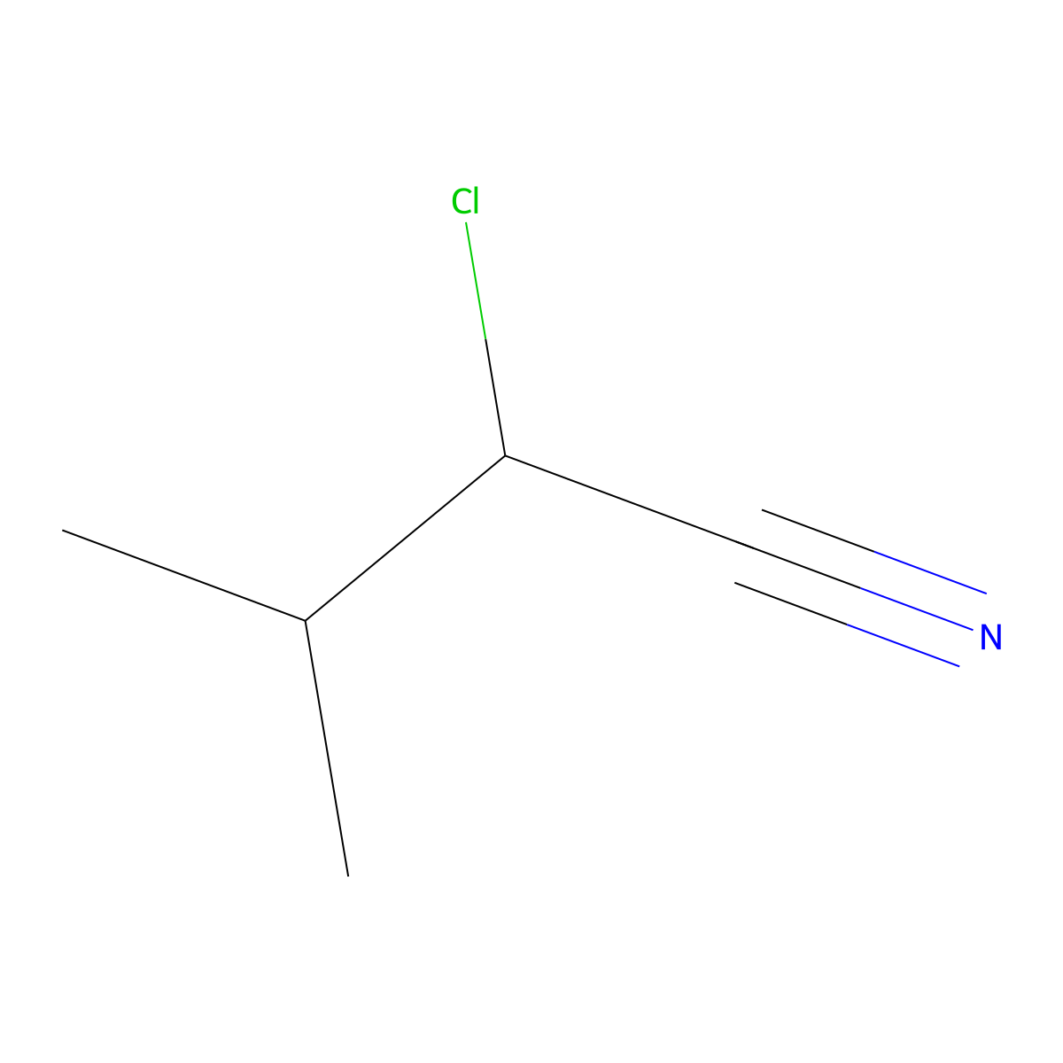 2-Chloro-3-methylbutanenitrile molecular structure, CAS 70477-21-3