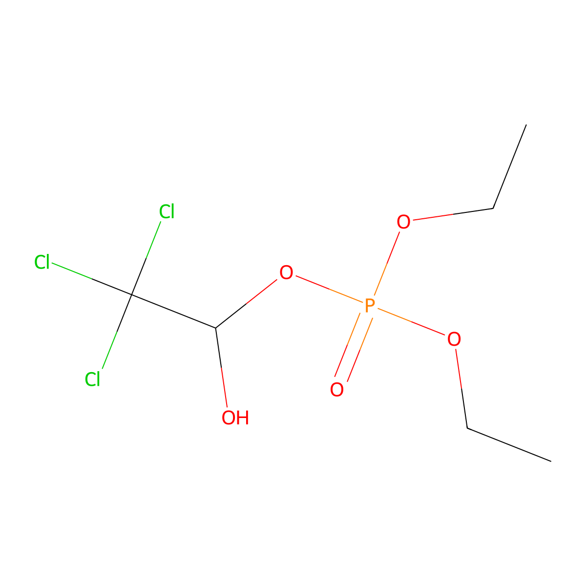 Diethyl 2,2,2-trichloro-1-hydroxyethyl phosphate molecular structure, CAS 70478-65-8