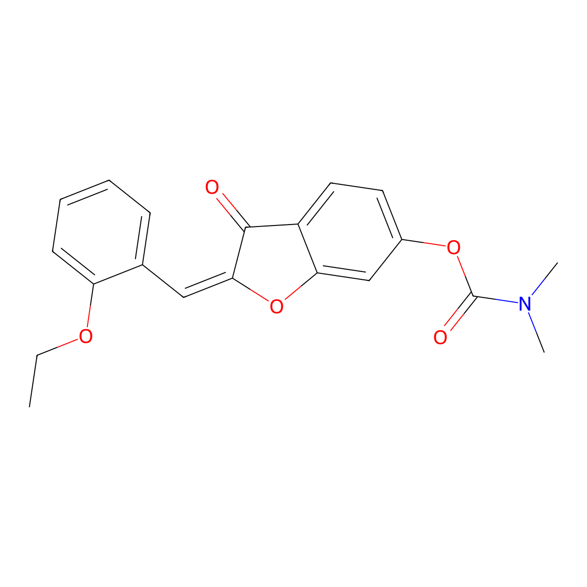 2-[(2-Ethoxyphenyl)methylidene]-3-oxo-2,3-dihydro-1-benzofuran-6-yl dimethylcarbamate molecular structure, CAS 7048-05-7