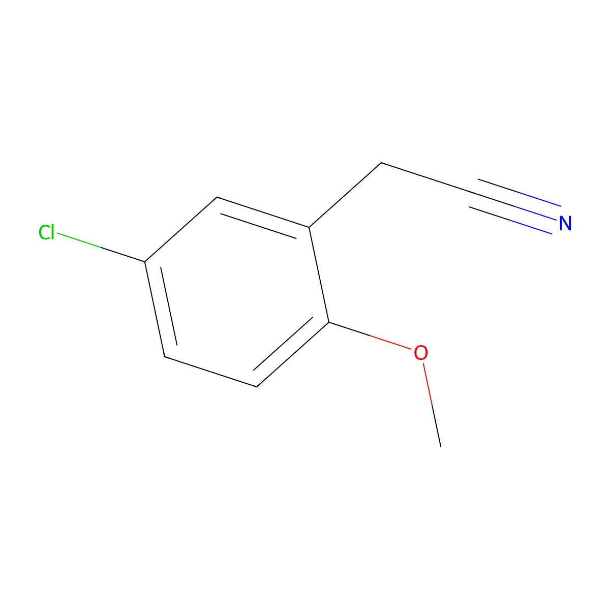 (5-Chloro-2-methoxyphenyl)acetonitrile molecular structure, CAS 7048-38-6