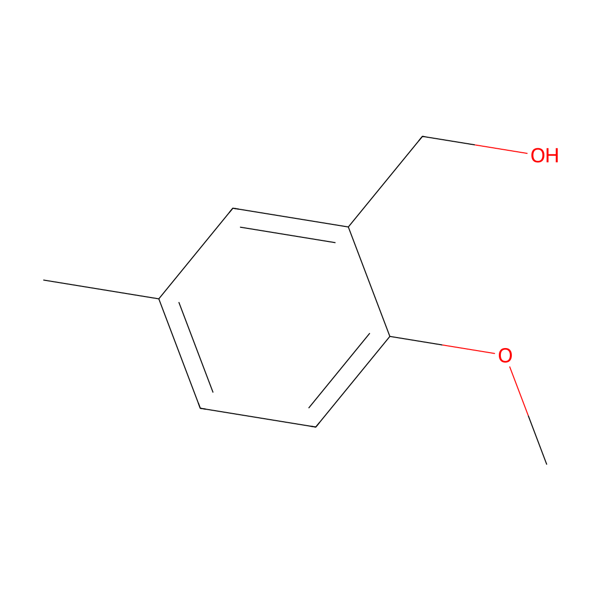 (2-Methoxy-5-methylphenyl)methanol molecular structure, CAS 7048-40-0