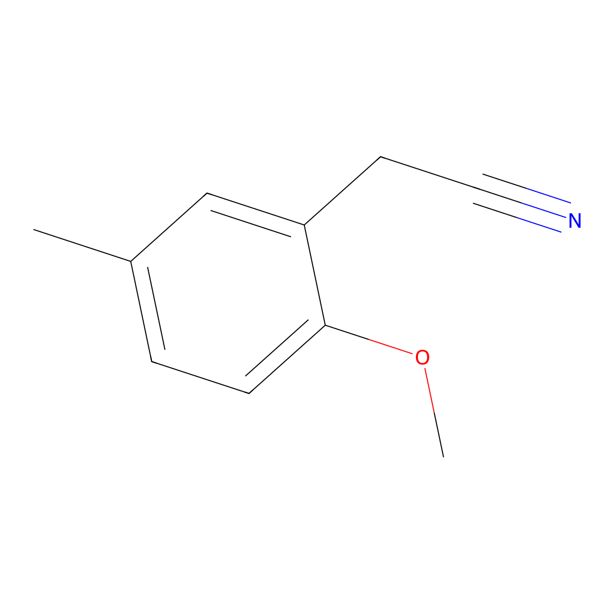 (2-Methoxy-5-methylphenyl)acetonitrile molecular structure, CAS 7048-42-2