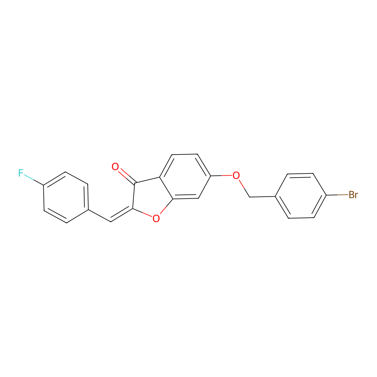 6-[(4-Bromophenyl)methoxy]-2-[(4-fluorophenyl)methylidene]-1-benzofuran-3(2H)-one molecular structure, CAS 7048-54-6
