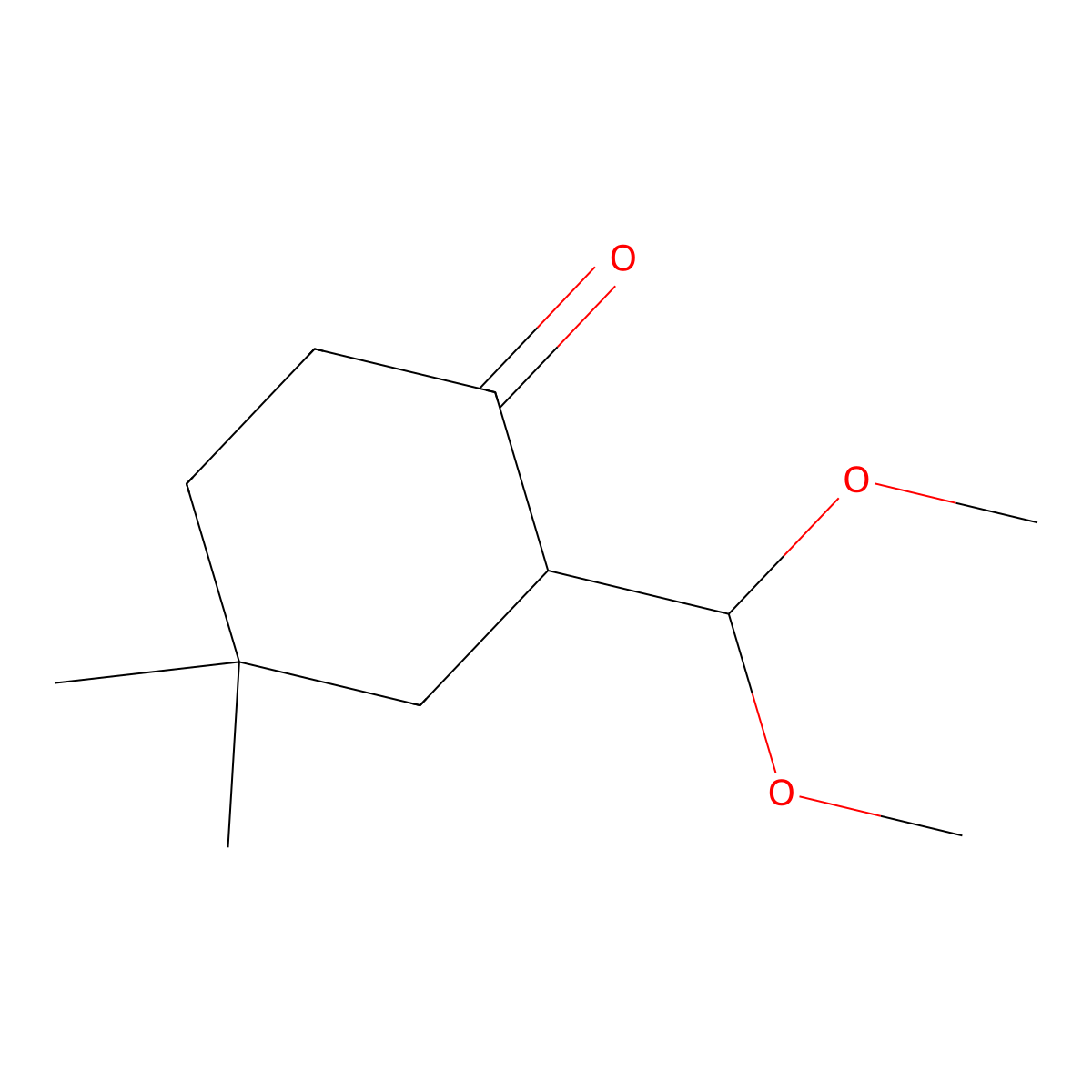 2-(Dimethoxymethyl)-4,4-dimethylcyclohexan-1-one molecular structure, CAS 70486-89-4