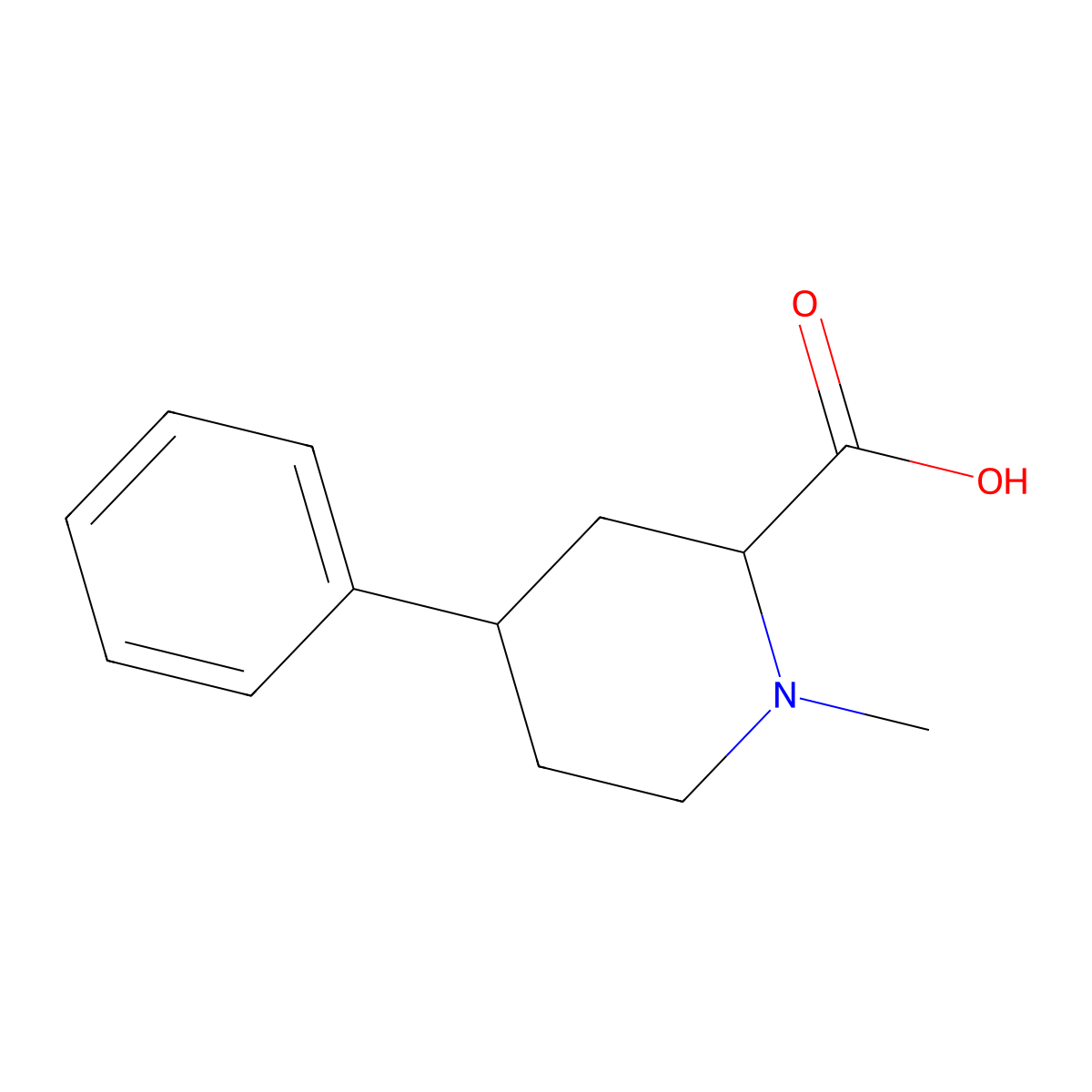 1-Methyl-4-phenylpiperidine-2-carboxylic acid molecular structure, CAS 704861-49-4