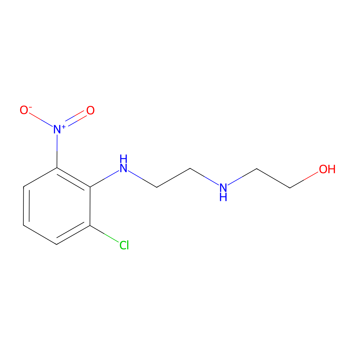 2-({2-[(2-Chloro-6-nitrophenyl)amino]ethyl}amino)ethanol molecular structure, CAS 704869-52-3