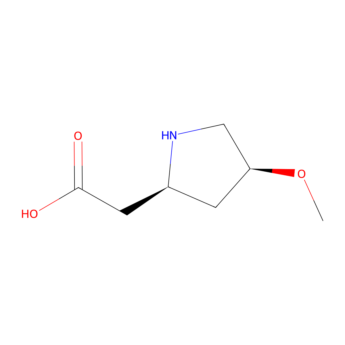 2-[(2S,4S)-4-methoxypyrrolidin-2-yl]acetic acid molecular structure, CAS 704870-42-8