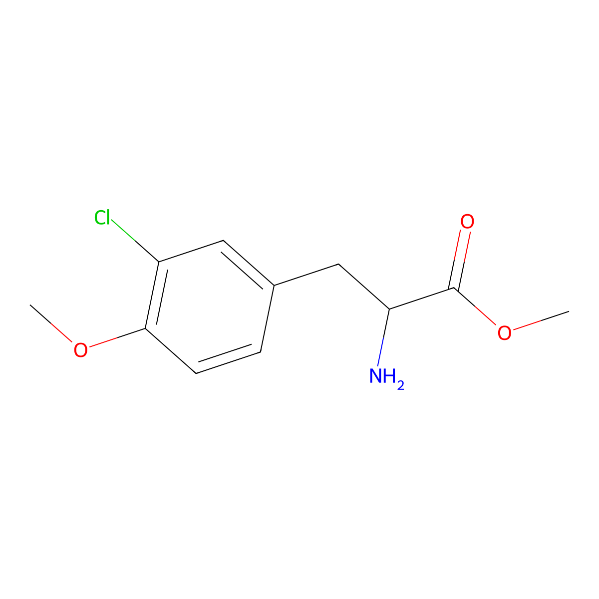 Methyl (R)-2-amino-3-(3-chloro-4-methoxyphenyl)propanoate molecular structure, CAS 704870-54-2