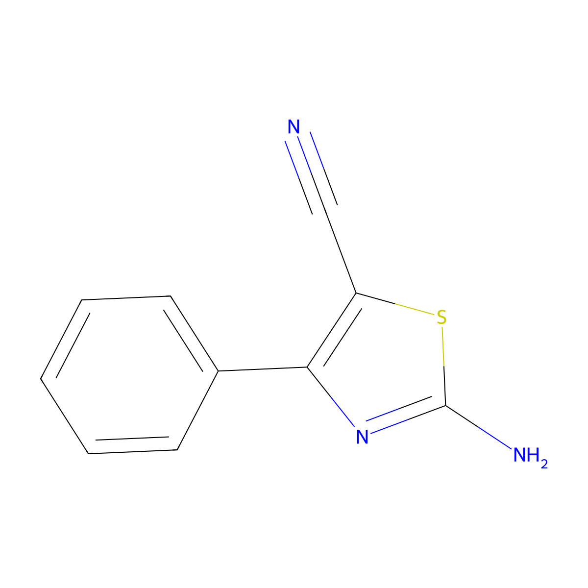 2-Amino-4-Phenylthiazole-5-carbonitrile molecular structure, CAS 704870-71-3