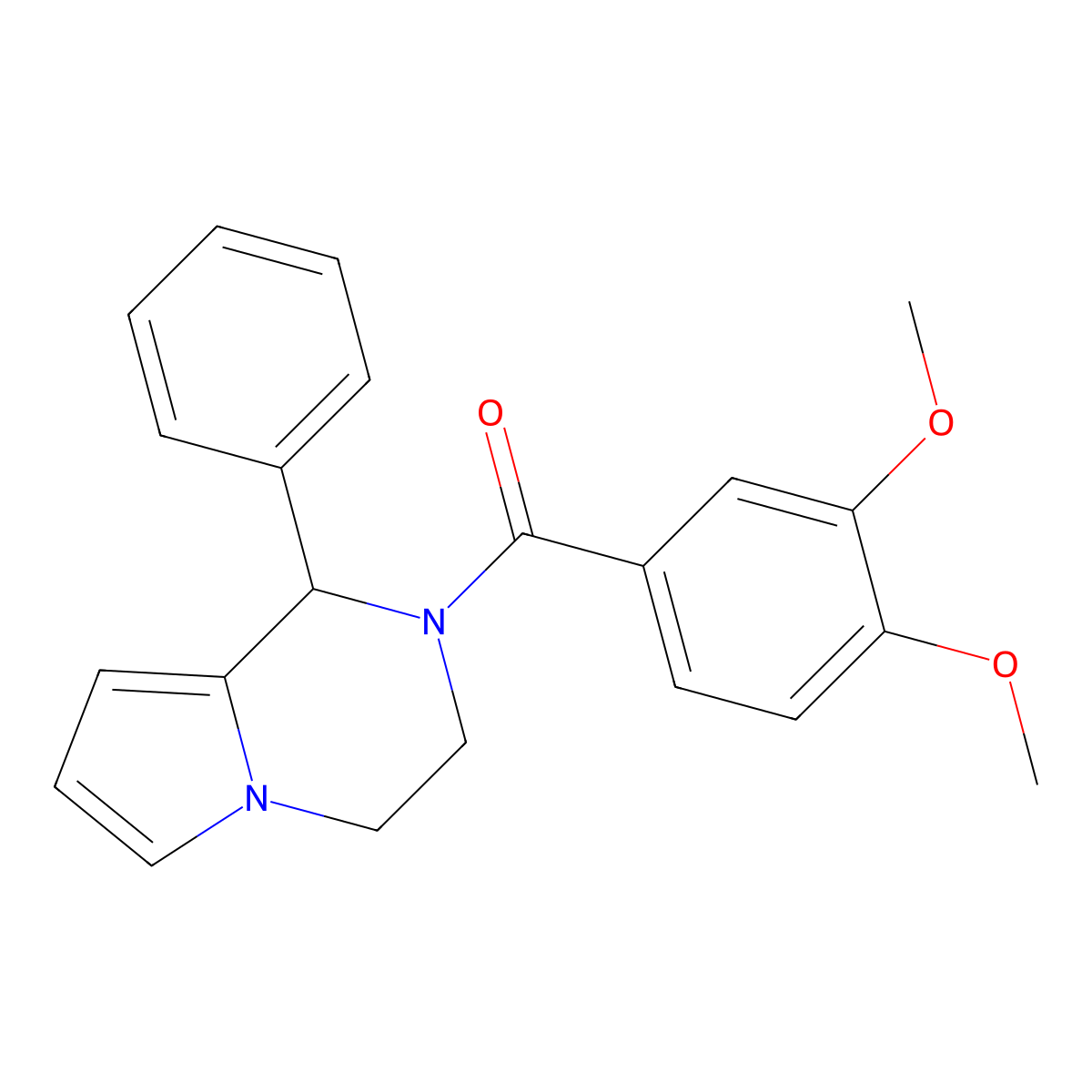 (3,4-dimethoxyphenyl)-(1-phenyl-3,4-dihydro-1H-pyrrolo[1,2-a]pyrazin-2-yl)methanone molecular structure, CAS 704872-15-1