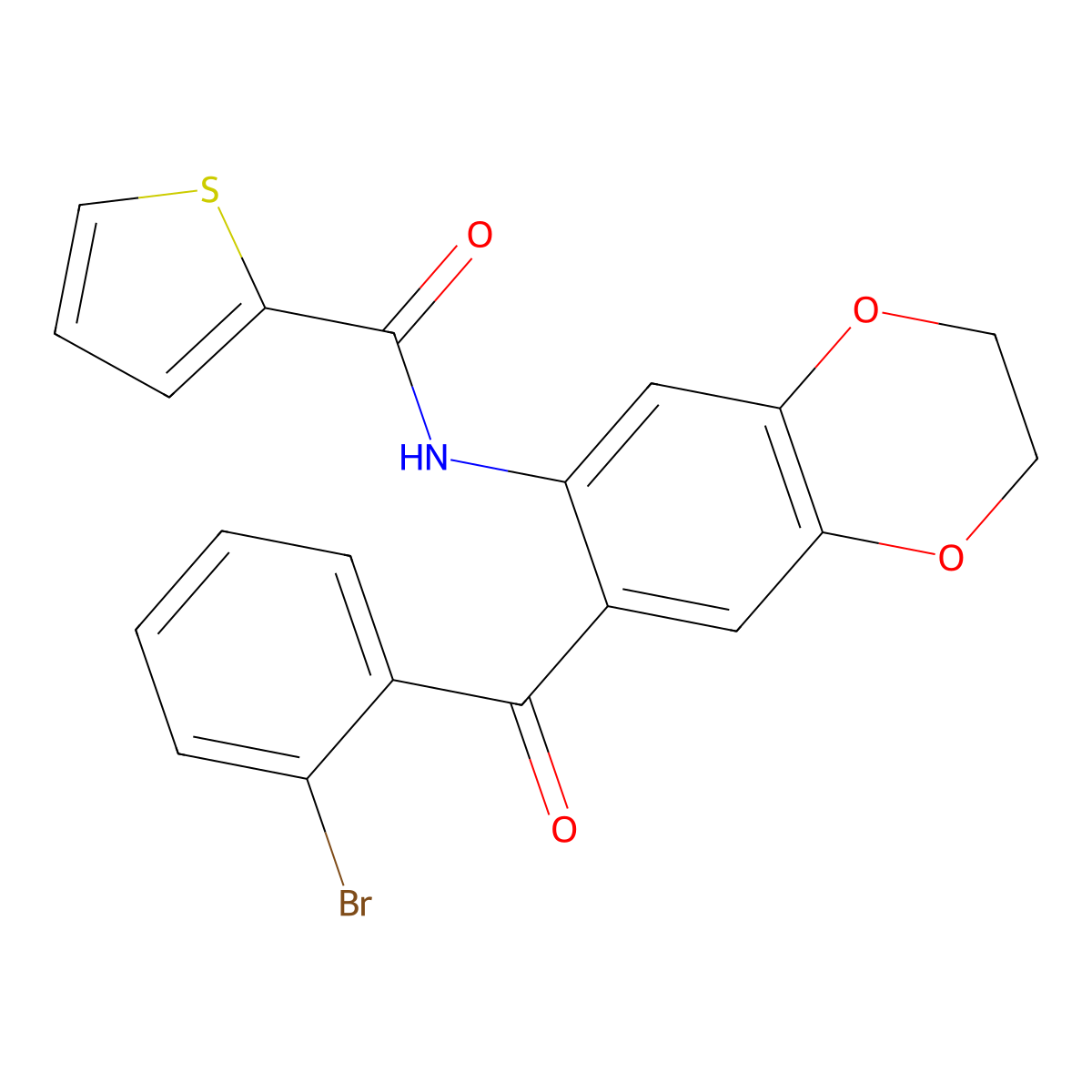 N-[7-(2-bromobenzoyl)-2,3-dihydro-1,4-benzodioxin-6-yl]thiophene-2-carboxamide molecular structure, CAS 704872-36-6