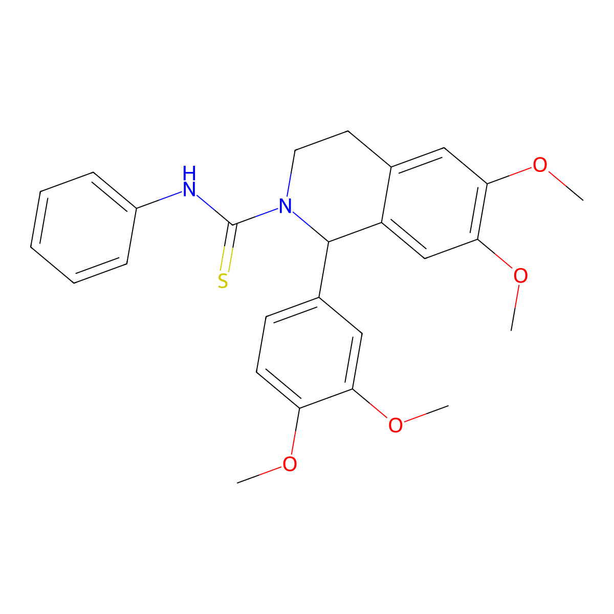 1-(3,4-dimethoxyphenyl)-6,7-dimethoxy-N-phenyl-3,4-dihydroisoquinoline-2(1H)-carbothioamide molecular structure, CAS 704873-04-1