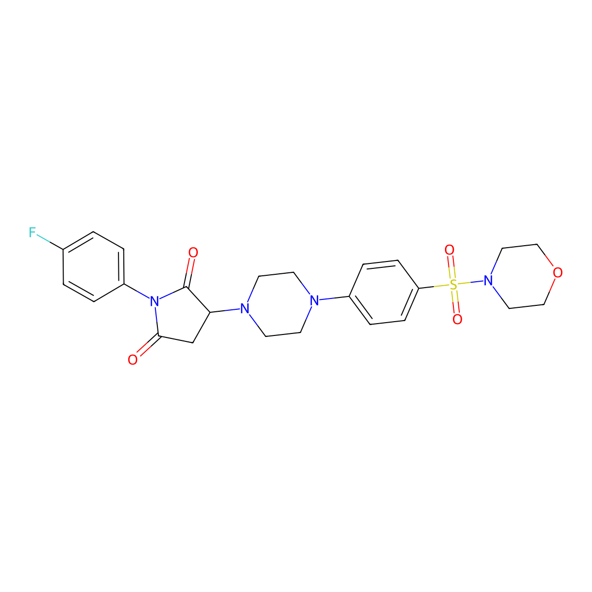 1-(4-Fluorophenyl)-3-{4-[4-(morpholin-4-ylsulfonyl)phenyl]piperazin-1-yl}pyrrolidine-2,5-dione molecular structure, CAS 704873-34-7