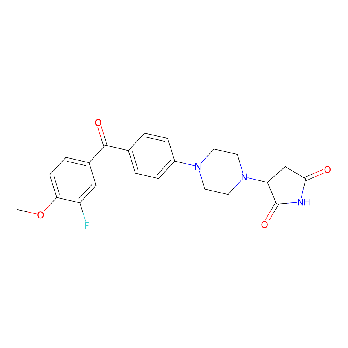 3-[4-[4-(3-Fluoro-4-methoxybenzoyl)phenyl]piperazin-1-yl]pyrrolidine-2,5-dione molecular structure, CAS 704873-35-8