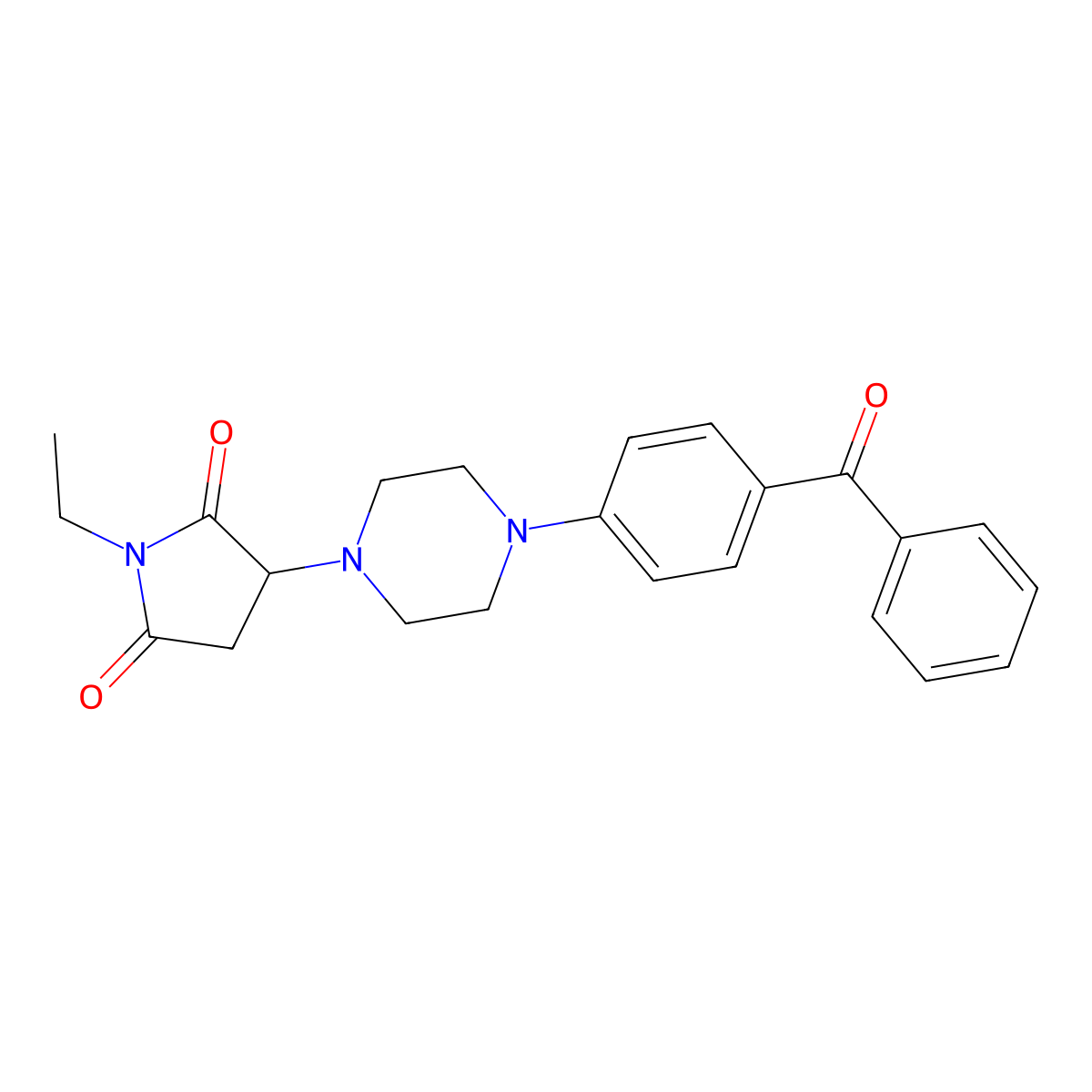 3-[4-(4-Benzoylphenyl)-1-piperazinyl]-1-ethyl-2,5-pyrrolidinedione molecular structure, CAS 704873-37-0