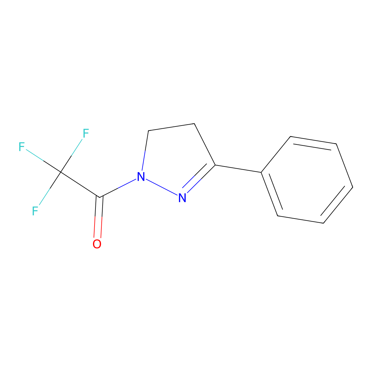 3-phenyl-1-(trifluoroacetyl)-4,5-dihydro-1H-pyrazole molecular structure, CAS 704873-41-6