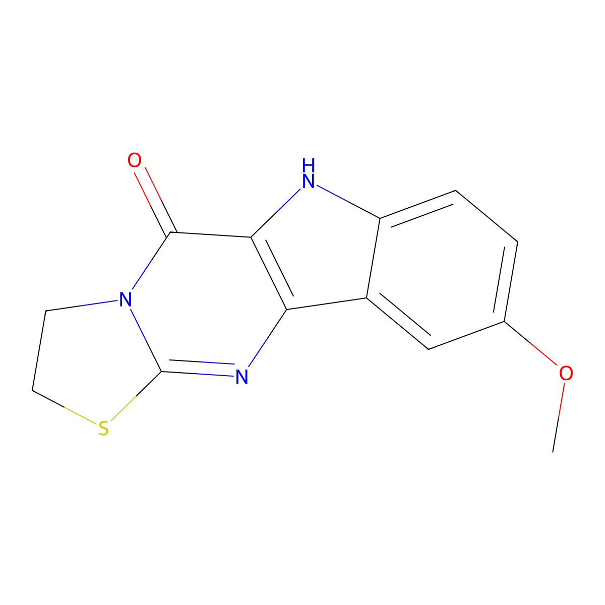 9-methoxy-2,3-dihydro[1,3]thiazolo[3',2':1,2]pyrimido[5,4-b]indol-5(6H)-one molecular structure, CAS 704873-83-6