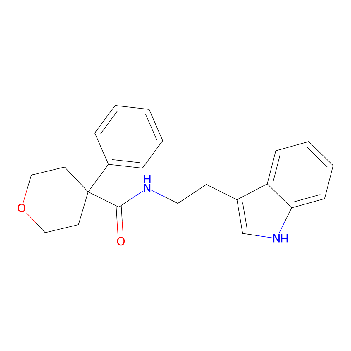 N-[2-(1H-indol-3-yl)ethyl]-4-phenyloxane-4-carboxamide molecular structure, CAS 704874-01-1