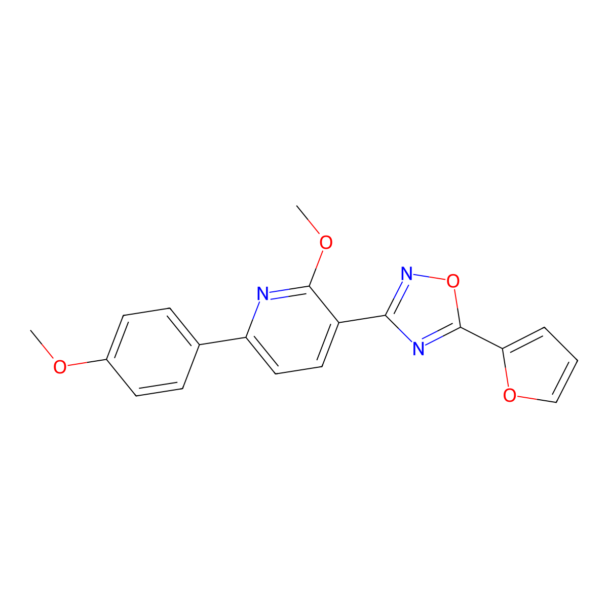 3-[5-(2-Furyl)-1,2,4-oxadiazol-3-yl]-2-methoxy-6-(4-methoxyphenyl)pyridine molecular structure, CAS 704874-23-7