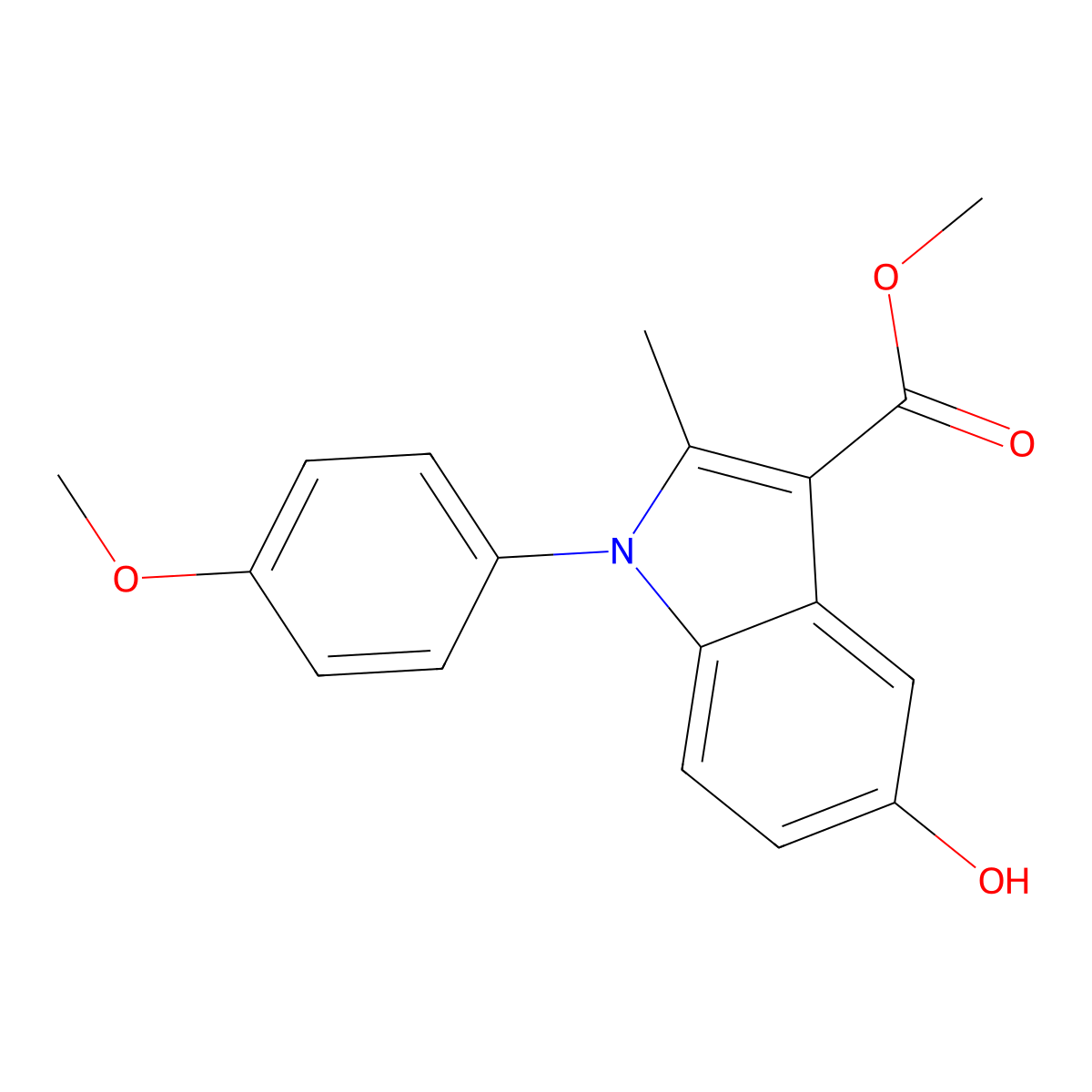 methyl 5-hydroxy-1-(4-methoxyphenyl)-2-methyl-1H-indole-3-carboxylate molecular structure, CAS 704874-77-1