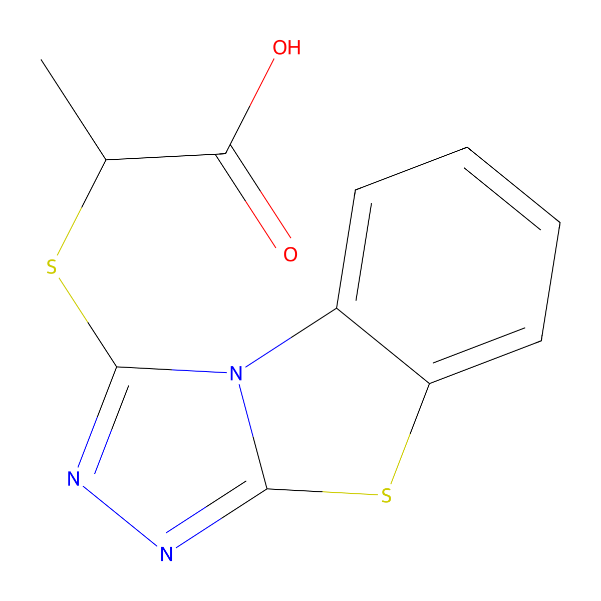 2-([1,2,4]Triazolo[3,4-b][1,3]benzothiazol-3-ylthio)propanoic acid molecular structure, CAS 704875-01-4