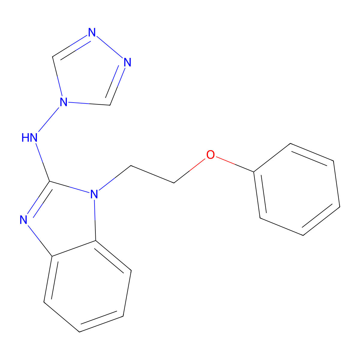 1-(2-phenoxyethyl)-N-(1,2,4-triazol-4-yl)benzimidazol-2-amine molecular structure, CAS 704875-06-9