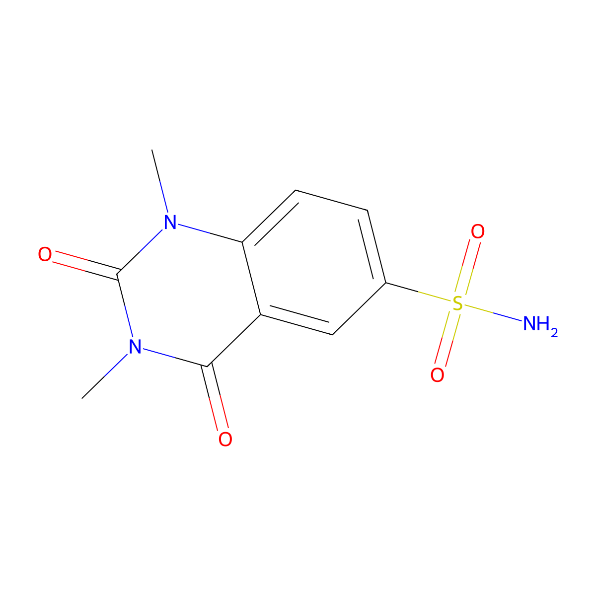 1,3-Dimethyl-2,4-dioxo-1,2,3,4-tetrahydroquinazoline-6-sulfonamide molecular structure, CAS 704875-77-4