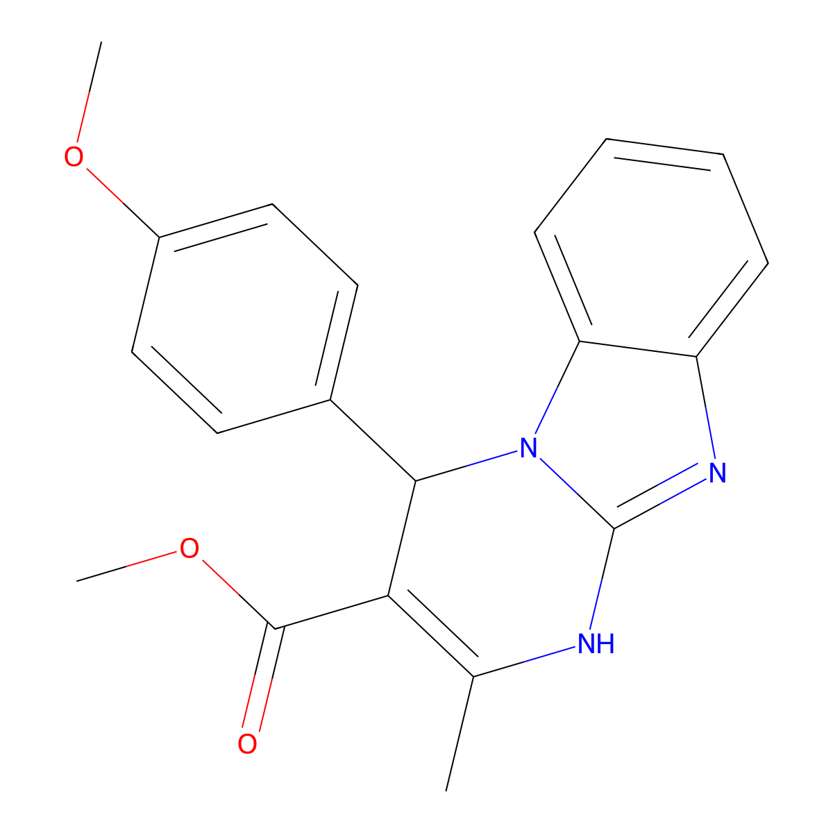 Methyl 4-(4-methoxyphenyl)-2-methyl-1,4-dihydropyrimido[1,2-a]benzimidazole-3-carboxylate molecular structure, CAS 704877-27-0