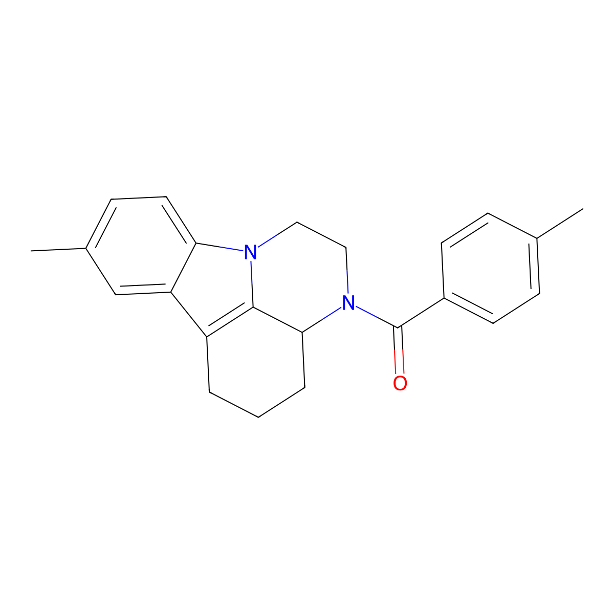 (1,2,3a,4,5,6-Hexahydro-8-methyl-3H-pyrazino(3,2,1-jk)carbazol-3-yl)(4-methylphenyl)methanone molecular structure, CAS 704877-29-2