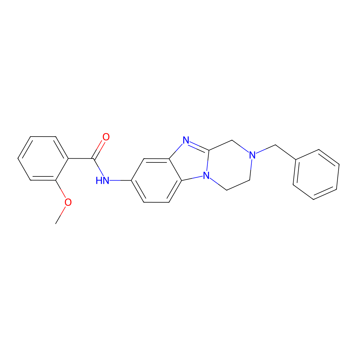 N-(2-benzyl-1,2,3,4-tetrahydropyrazino[1,2-a]benzimidazol-8-yl)-2-methoxybenzamide molecular structure, CAS 704877-76-9