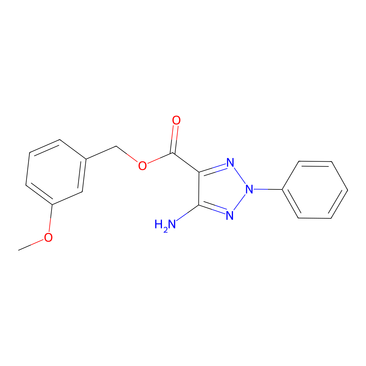 3-methoxybenzyl 5-amino-2-phenyl-2H-1,2,3-triazole-4-carboxylate molecular structure, CAS 704877-85-0