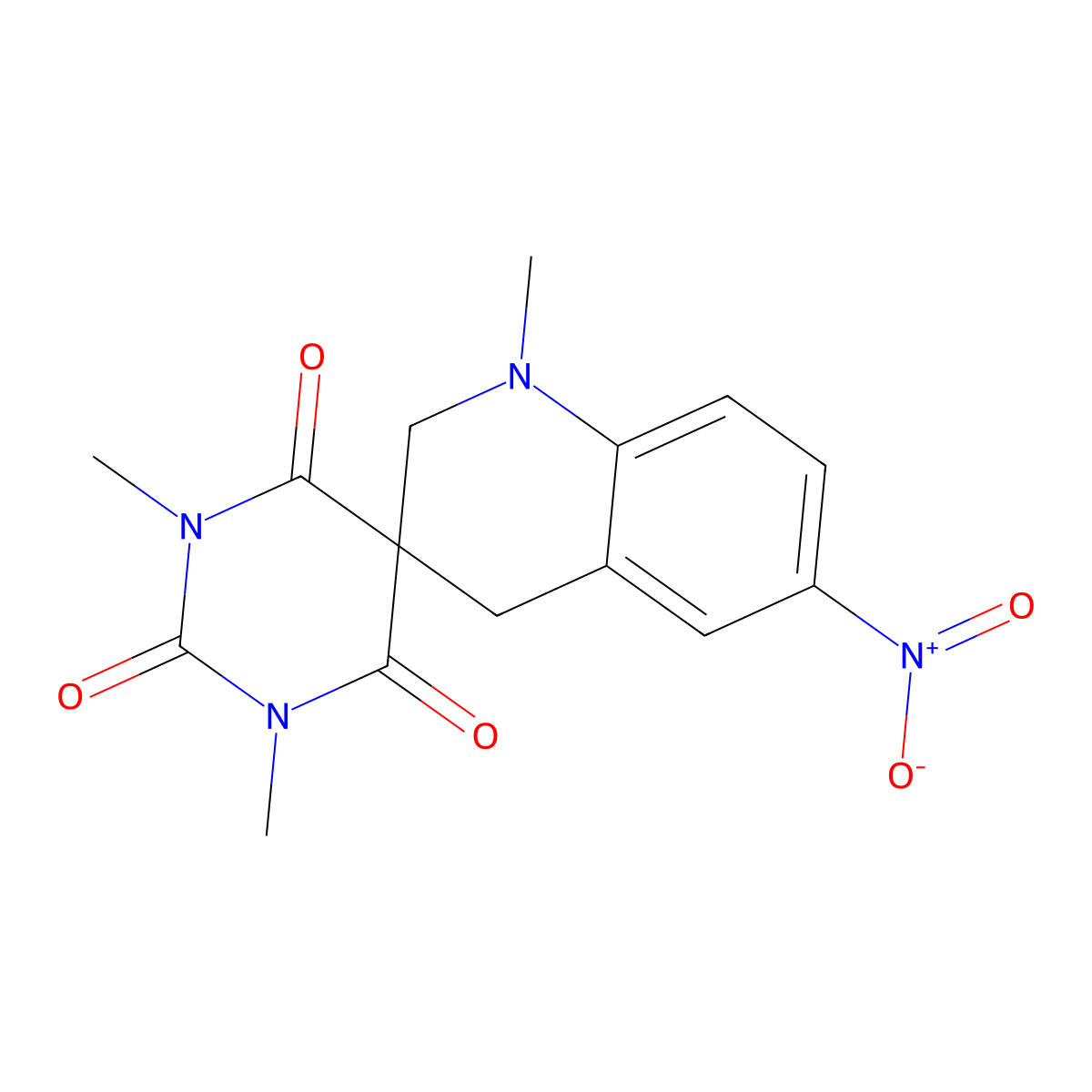 1,1',3-Trimethyl-6'-nitrospiro[1,3-diazinane-5,3'-2,4-dihydroquinoline]-2,4,6-trione molecular structure, CAS 704877-94-1