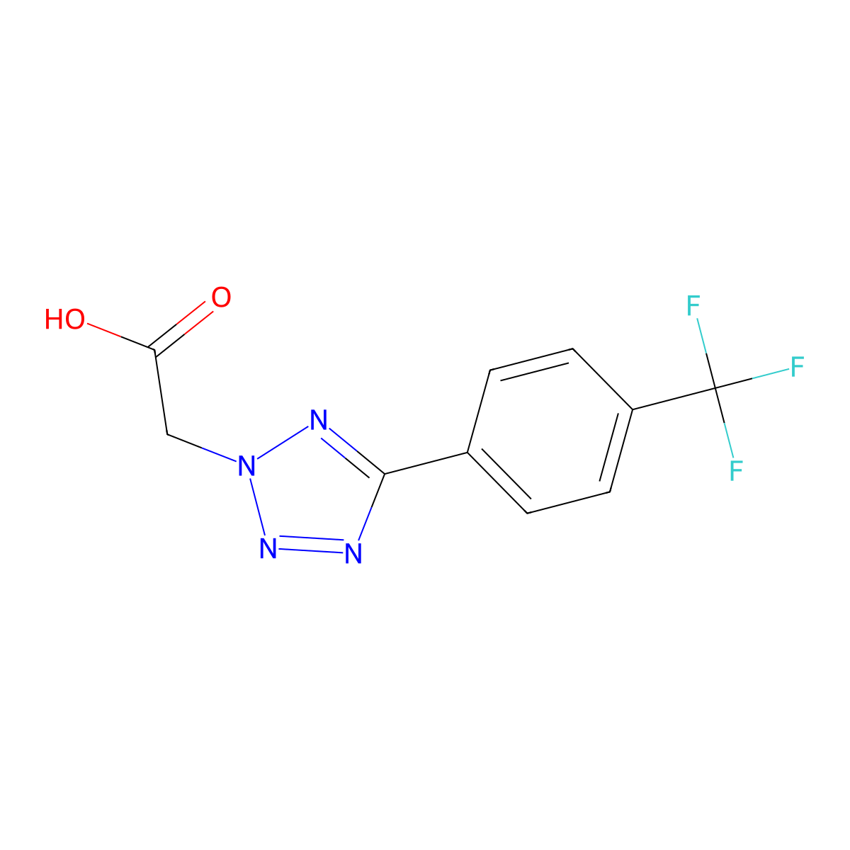 5-[4-(Trifluoromethyl)phenyl]-2H-tetrazole-2-acetic acid molecular structure, CAS 704878-53-5