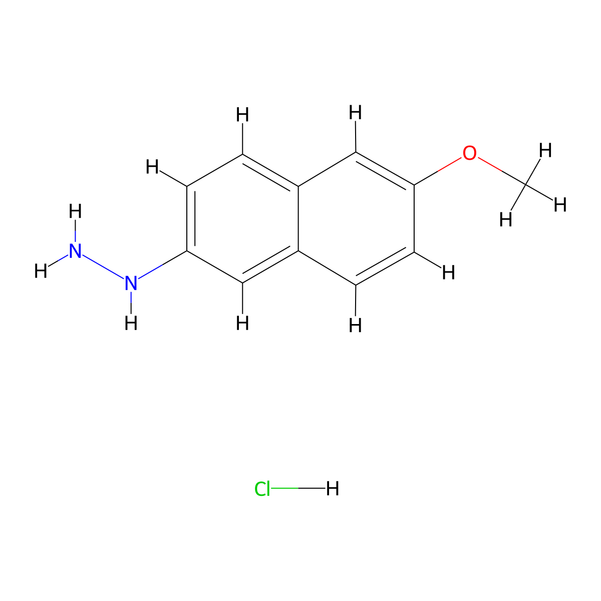 (6-Methoxynaphthalen-2-yl)hydrazine hydrochloride molecular structure, CAS 70488-60-7