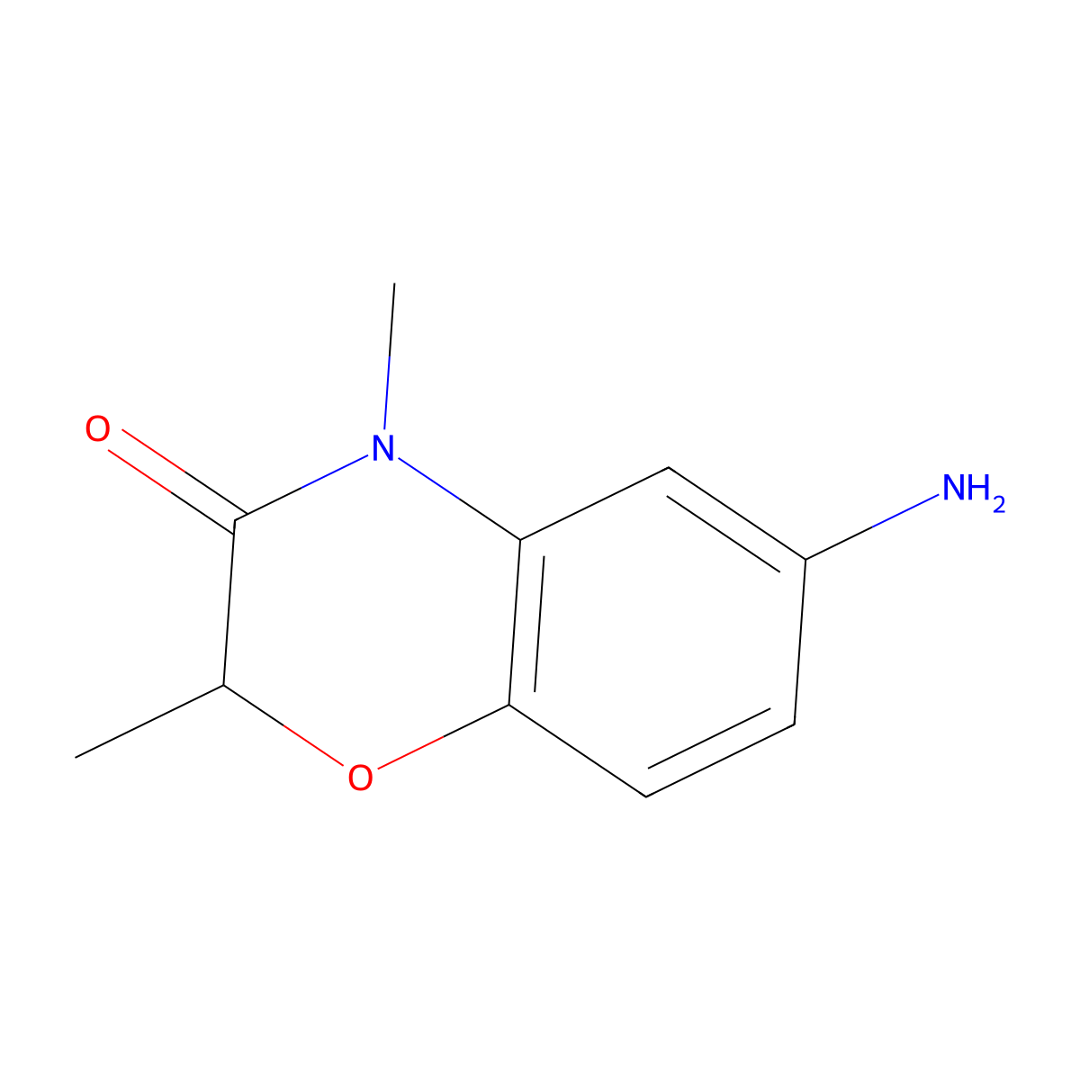 6-Amino-2,4-dimethyl-2H-1,4-benzoxazin-3(4H)-one molecular structure, CAS 70488-69-6