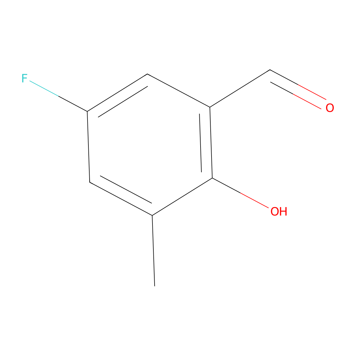 5-Fluoro-2-hydroxy-3-methylbenzaldehyde molecular structure, CAS 704884-74-2
