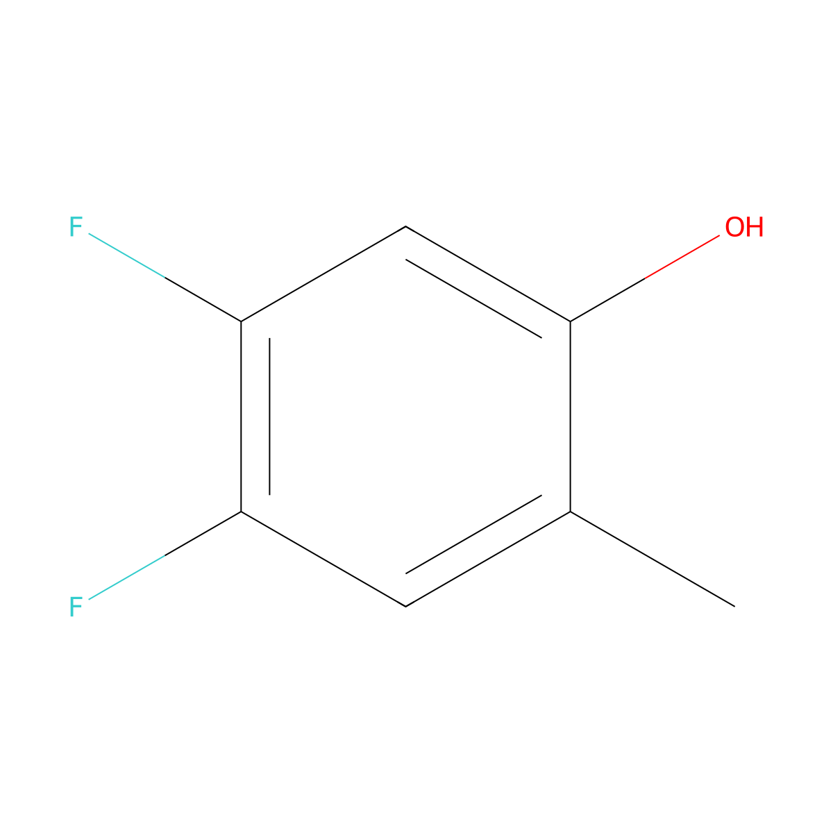 4,5-Difluoro-2-methylphenol molecular structure, CAS 704884-76-4
