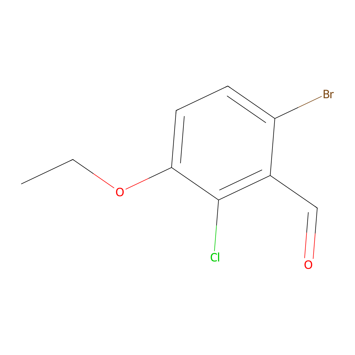 6-Bromo-2-chloro-3-ethoxybenzaldehyde molecular structure, CAS 704898-46-4
