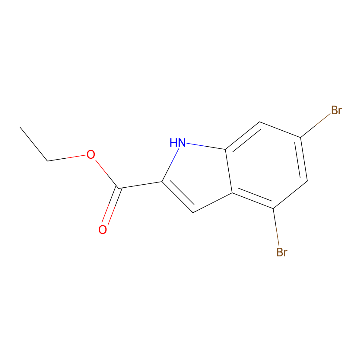 ethyl 4,6-dibromo-1H-indole-2-carboxylate molecular structure, CAS 704909-87-5