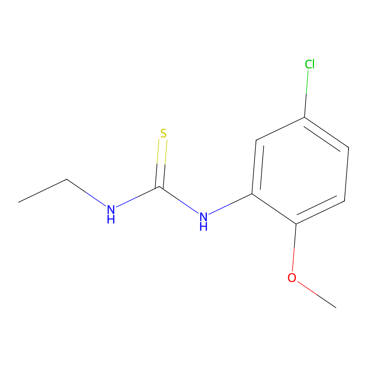 1-(5-Chloro-2-methoxyphenyl)-3-ethylthiourea molecular structure, CAS 70498-42-9