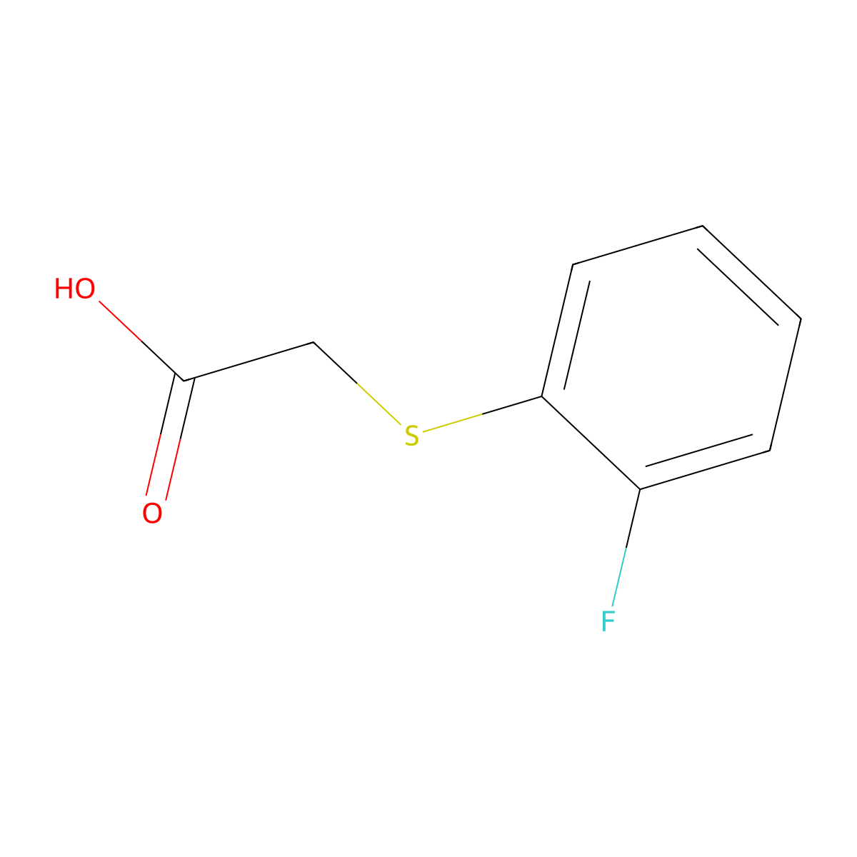 [(2-Fluorophenyl)thio]acetic acid molecular structure, CAS 705-02-2