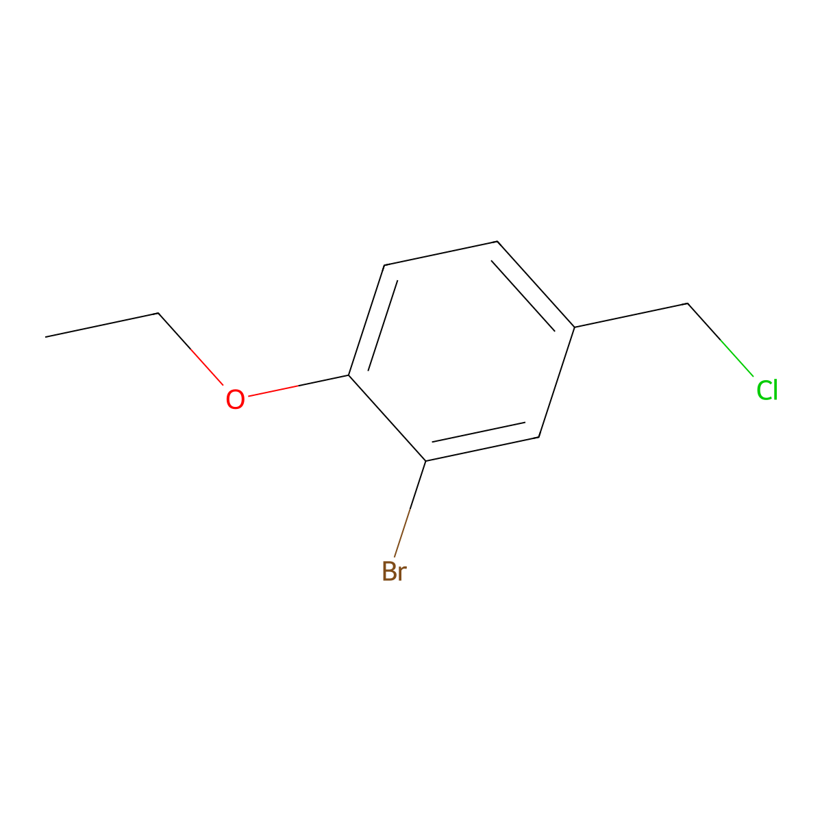 2-Bromo-4-(chloromethyl)-1-ethoxybenzene molecular structure, CAS 705-07-7