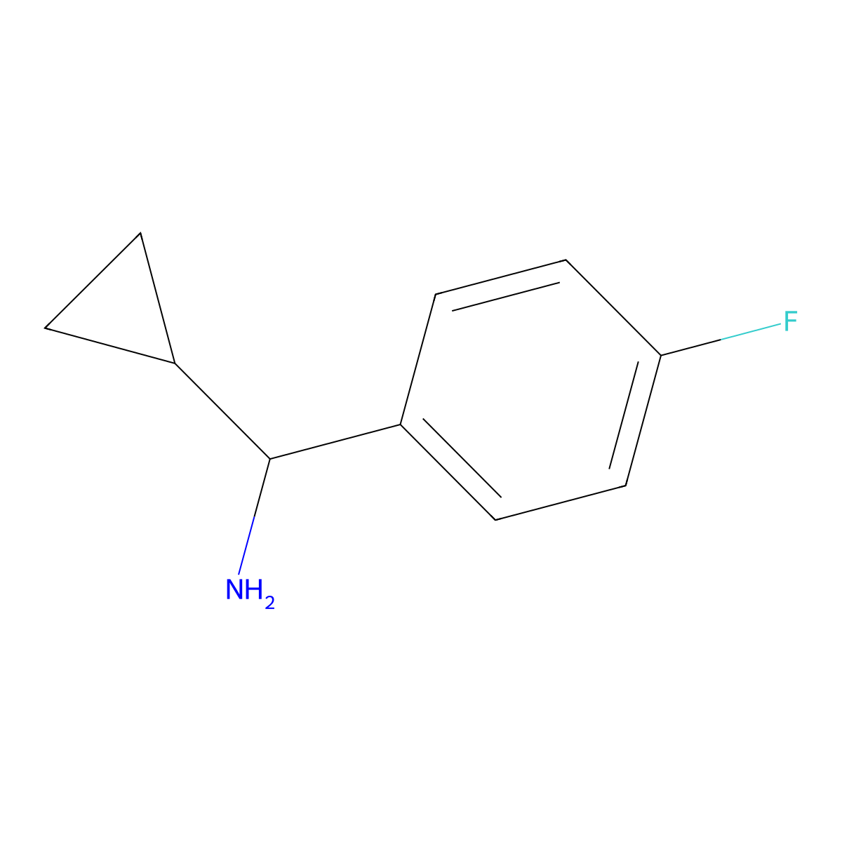 Cyclopropyl(4-fluorophenyl)methanamine molecular structure, CAS 705-14-6