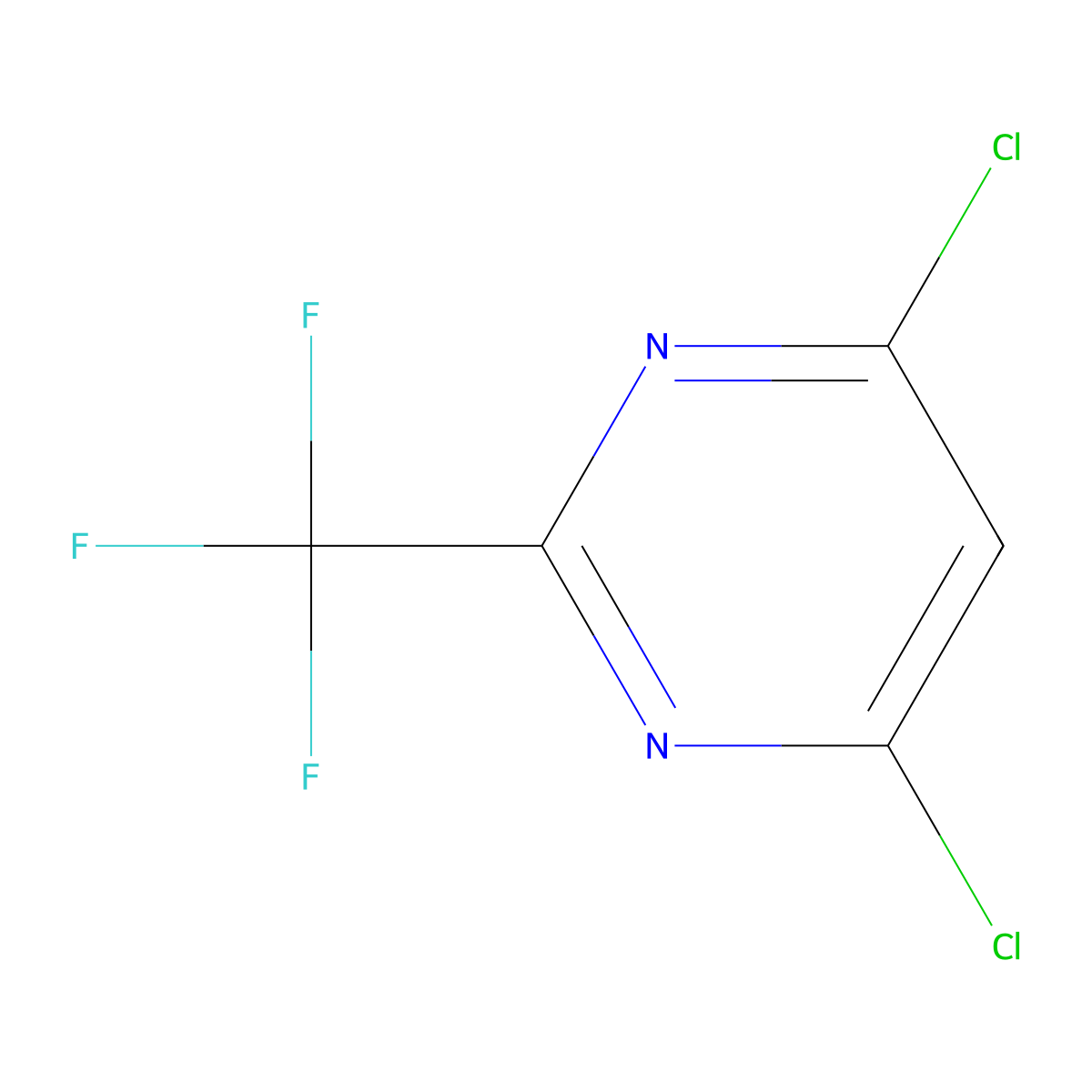 4,6-Dichloro-2-trifluoromethylpyrimidine molecular structure, CAS 705-24-8