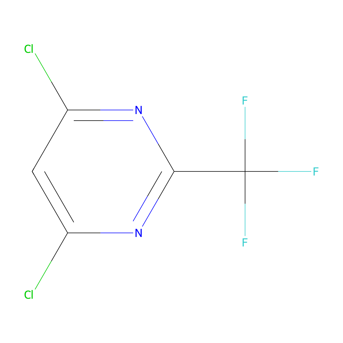 4,6-Dichloro-2-trifluoromethylpyrimidine molecular structure, CAS 705-24-8