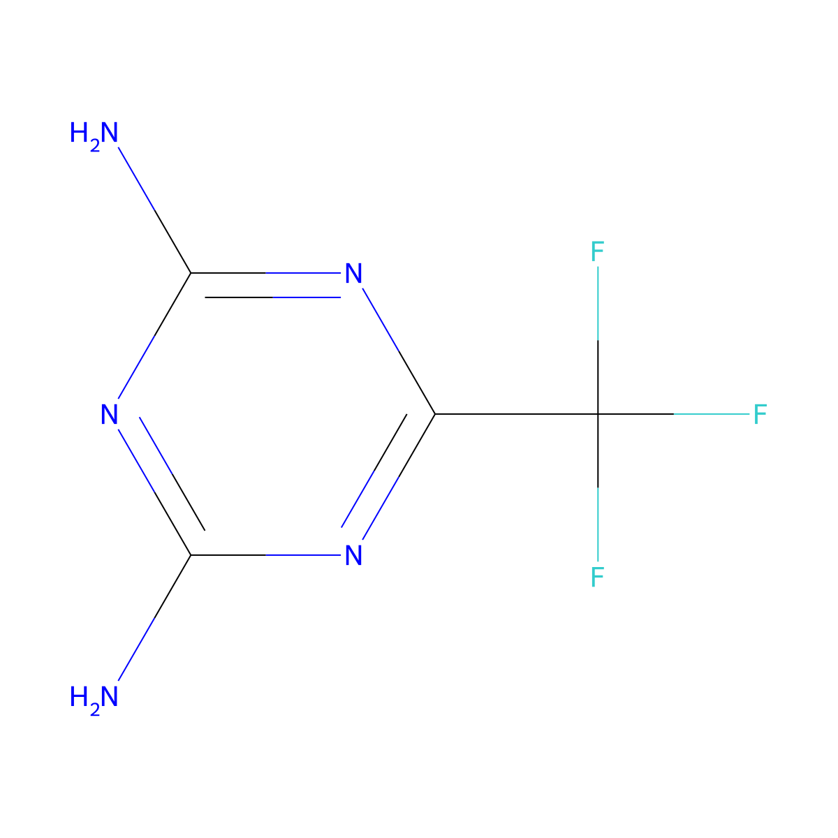 6-(Trifluoromethyl)-1,3,5-triazine-2,4-diamine molecular structure, CAS 705-25-9