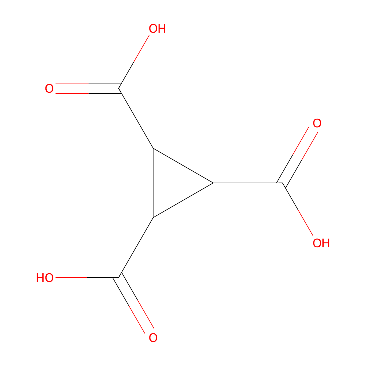 Cyclopropane-1,2,3-tricarboxylic acid molecular structure, CAS 705-35-1