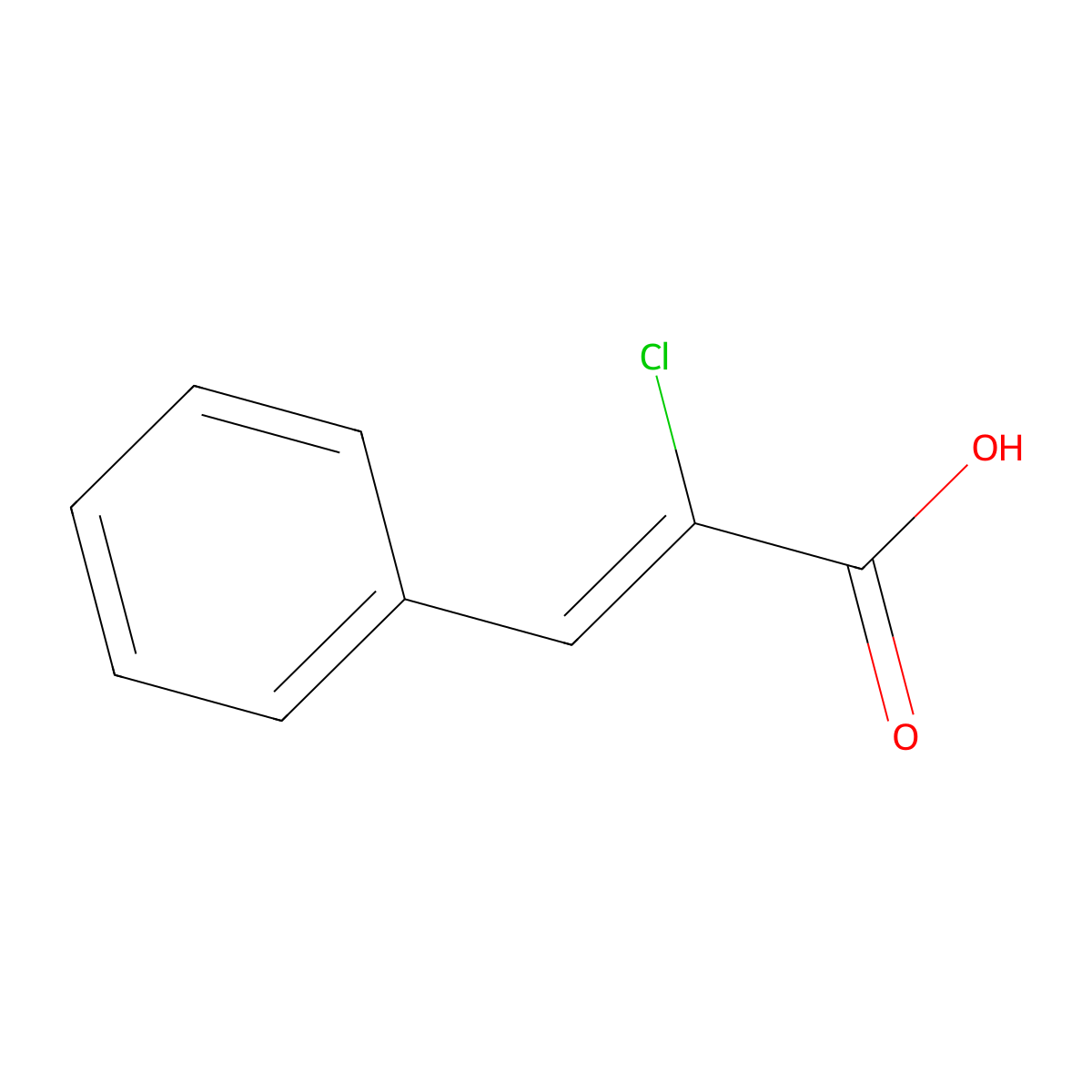 (2Z)-2-Chloro-3-phenylacrylic acid molecular structure, CAS 705-54-4